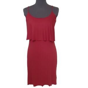 Hurley Red Tiered Sleeveless Cami Dress S